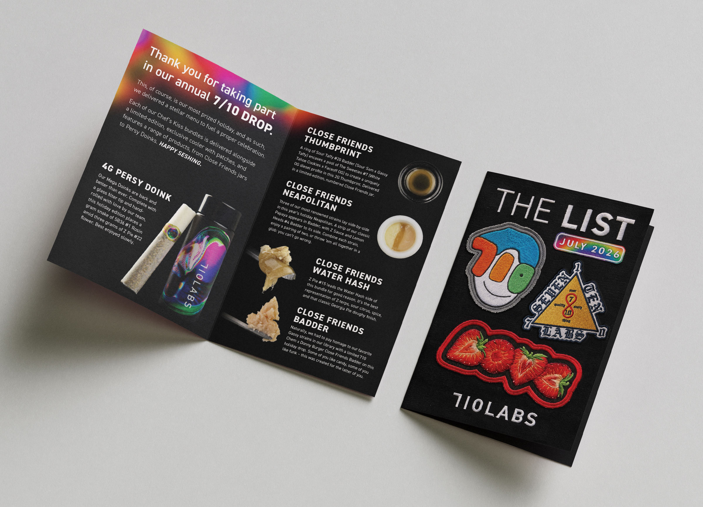 Booklet shown with cover and interior spread